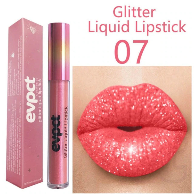 15 Colors Diamond Metallic Lipstick Lip Gloss Waterproof Long Lasting Matte Lip Gloss Makeup