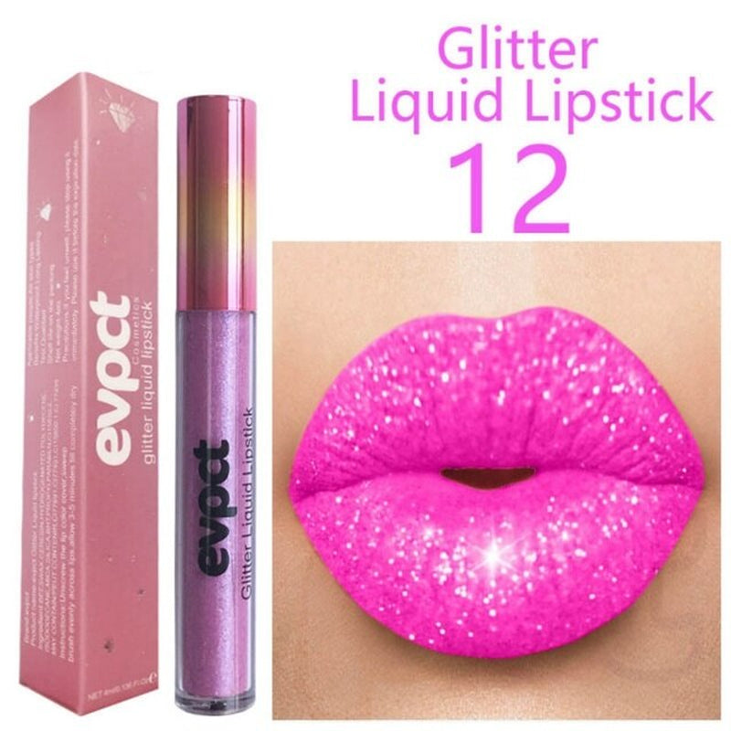 15 Colors Diamond Metallic Lipstick Lip Gloss Waterproof Long Lasting Matte Lip Gloss Makeup