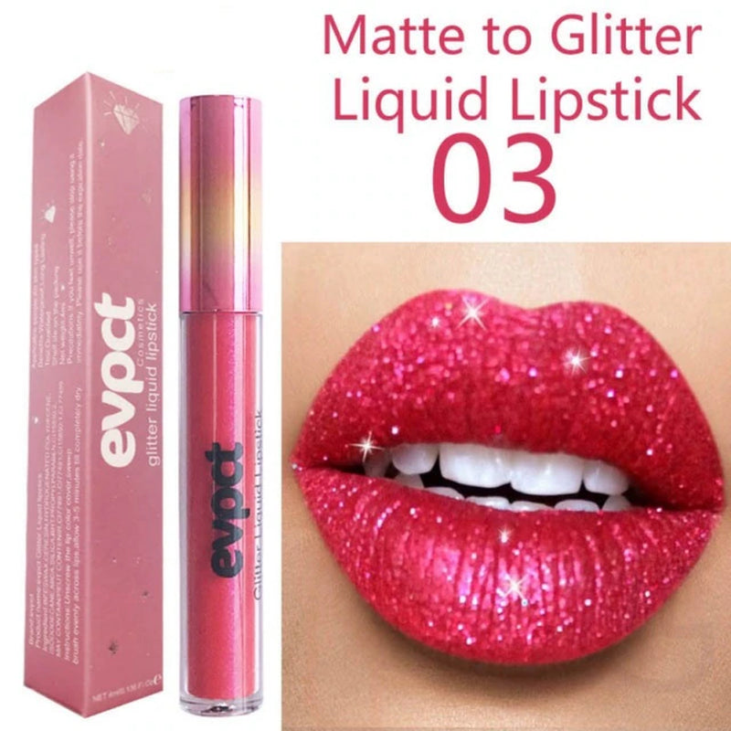 15 Colors Diamond Metallic Lipstick Lip Gloss Waterproof Long Lasting Matte Lip Gloss Makeup