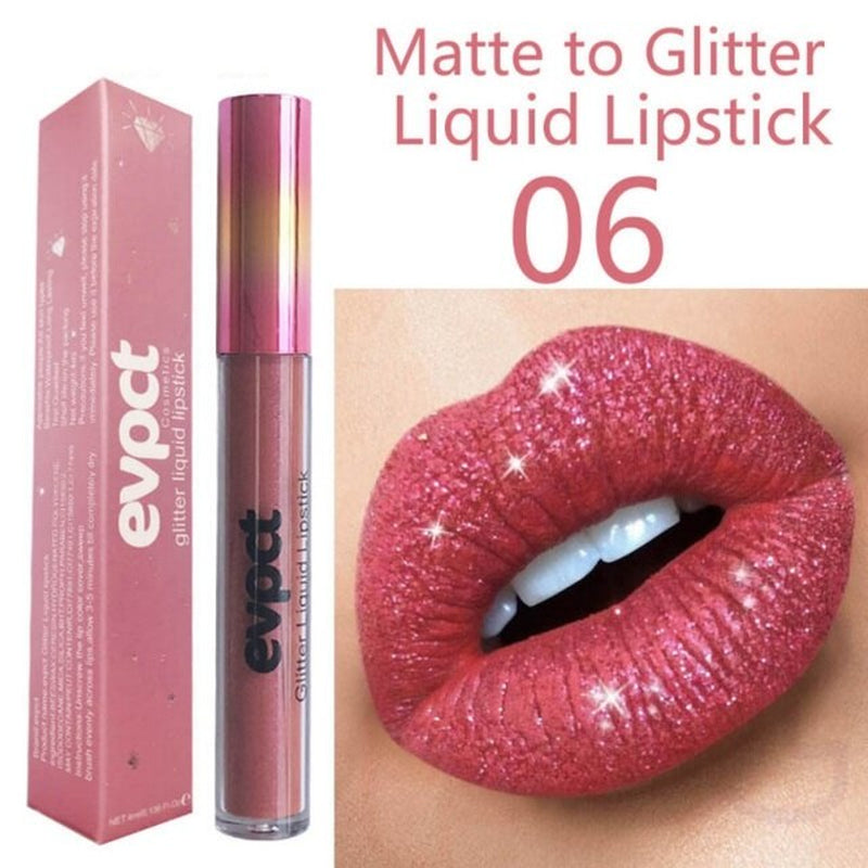 15 Colors Diamond Metallic Lipstick Lip Gloss Waterproof Long Lasting Matte Lip Gloss Makeup