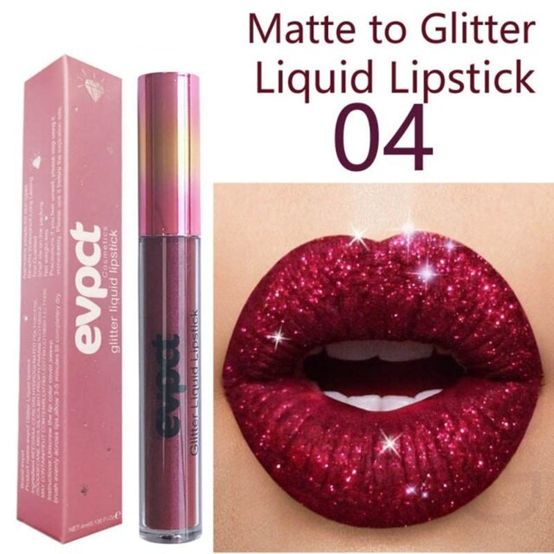 15 Colors Diamond Metallic Lipstick Lip Gloss Waterproof Long Lasting Matte Lip Gloss Makeup