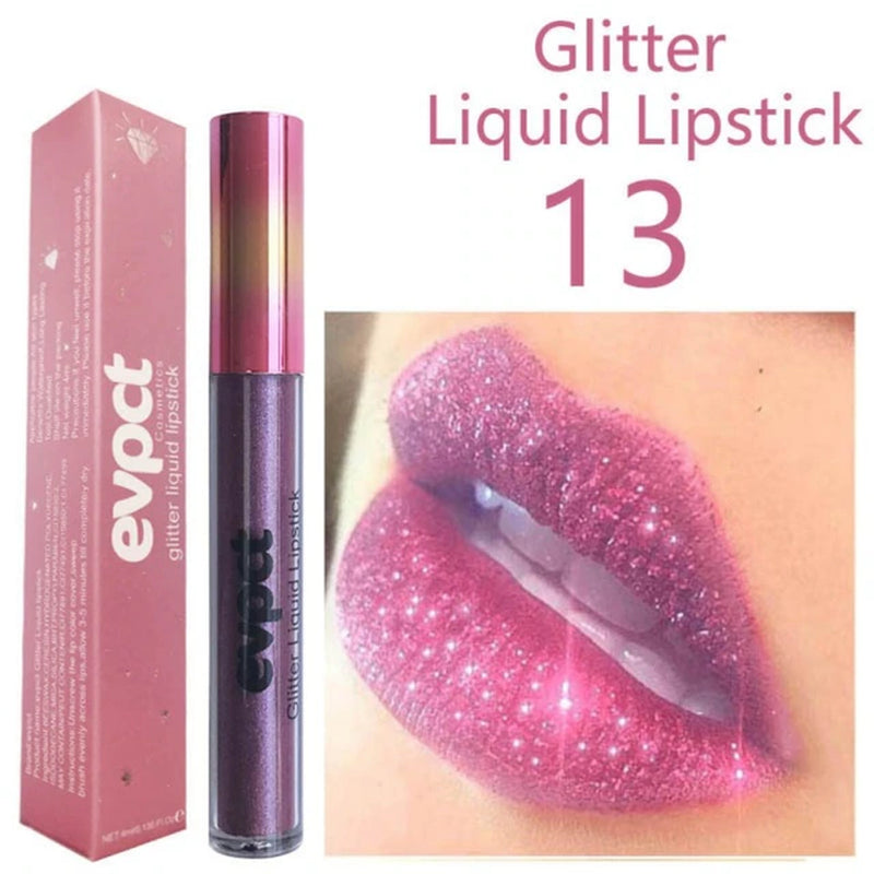 15 Colors Diamond Metallic Lipstick Lip Gloss Waterproof Long Lasting Matte Lip Gloss Makeup