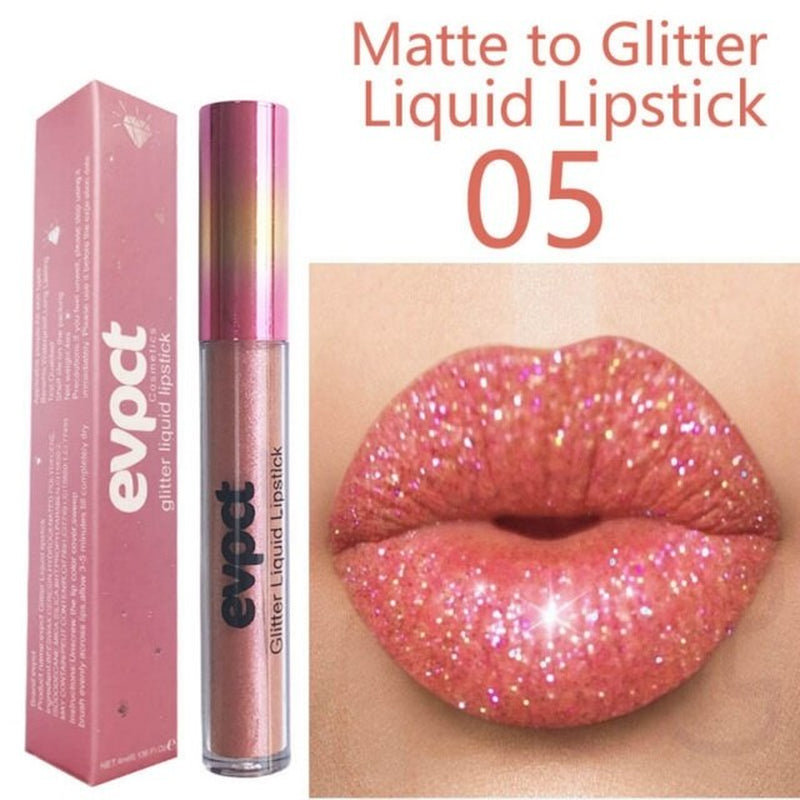 15 Colors Diamond Metallic Lipstick Lip Gloss Waterproof Long Lasting Matte Lip Gloss Makeup