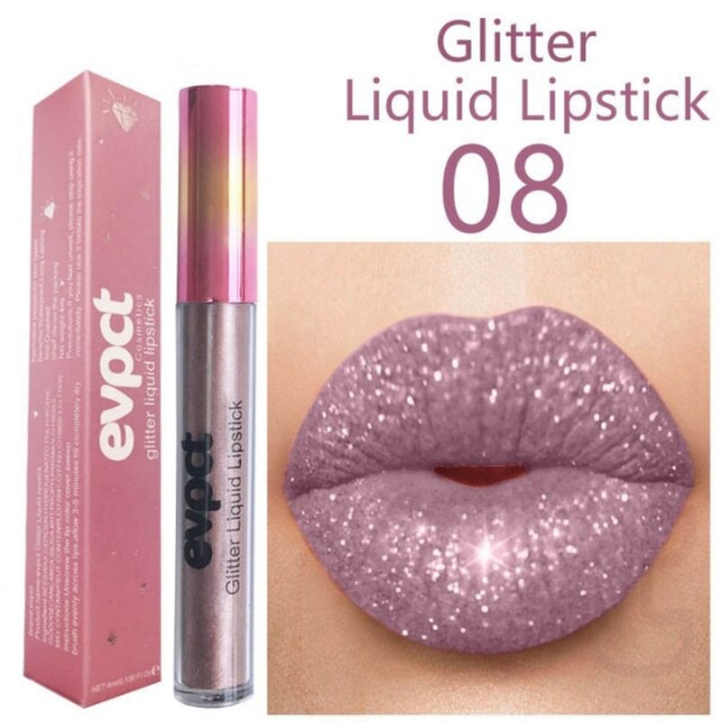 15 Colors Diamond Metallic Lipstick Lip Gloss Waterproof Long Lasting Matte Lip Gloss Makeup