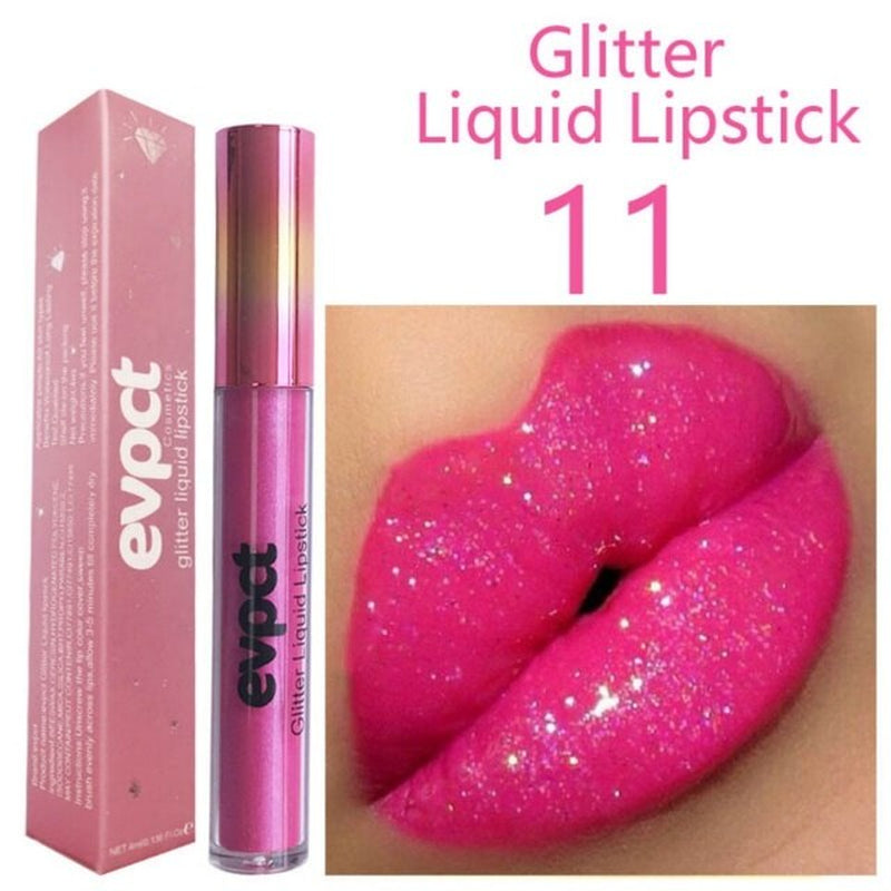 15 Colors Diamond Metallic Lipstick Lip Gloss Waterproof Long Lasting Matte Lip Gloss Makeup