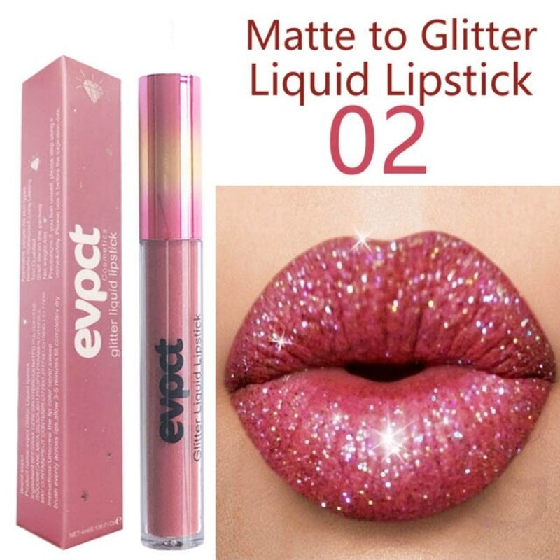 15 Colors Diamond Metallic Lipstick Lip Gloss Waterproof Long Lasting Matte Lip Gloss Makeup