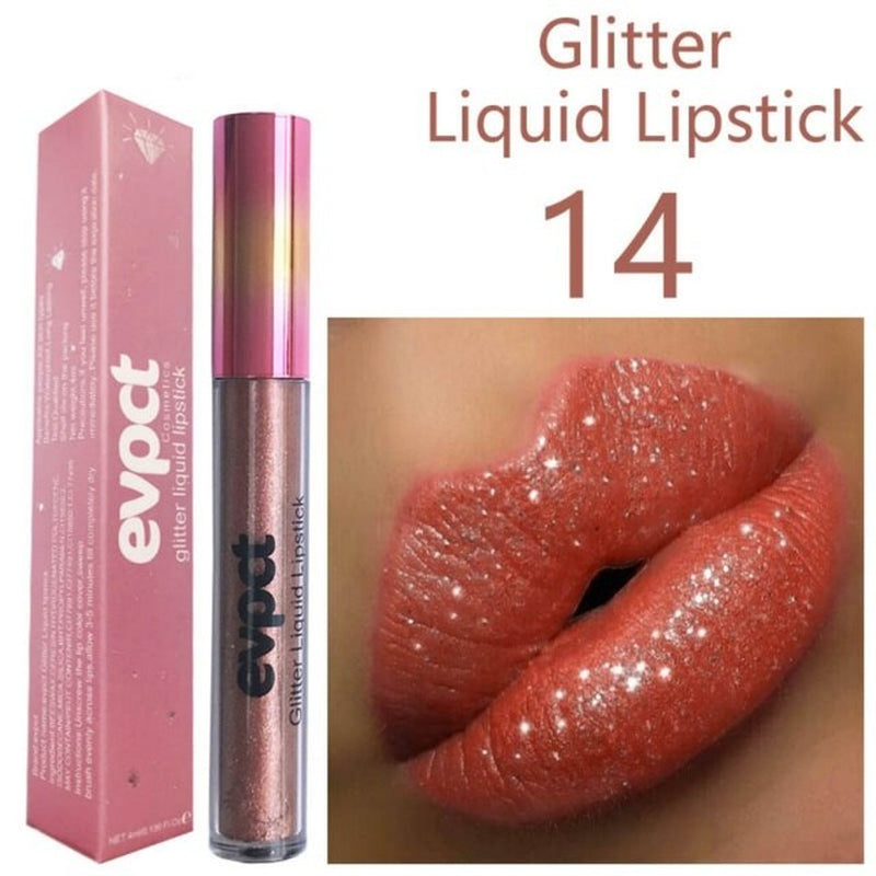 15 Colors Diamond Metallic Lipstick Lip Gloss Waterproof Long Lasting Matte Lip Gloss Makeup